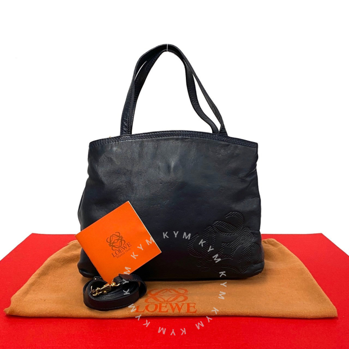 LOEWE Shoulder Bag leather Navy LOEWE Shoulder Bag leather Navy
