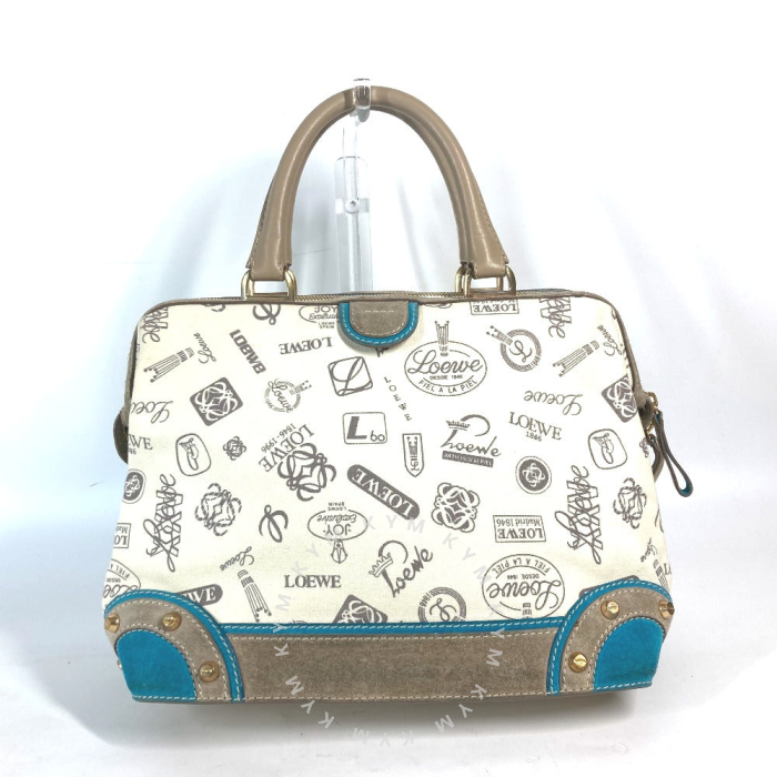 LOEWE Handbag Leather / canvas Gray type 160th anniversary Women Used LOEWE Handbag Leather / canvas Gray type 160th anniversary Women Used