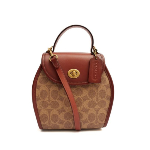 Coach - Sac à épaule en toile avec anse incurvée et fermoir Turnlock