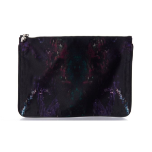 Alexander McQueen - Sac pochette zippé en cuir, multicolore