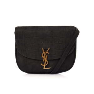 Saint Laurent – Sac cartable Kaia effet croco, Noir
