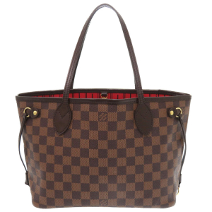Louis Vuitton – Sac fourre tout Neverfull PM en toile Damier Ébène, Marron