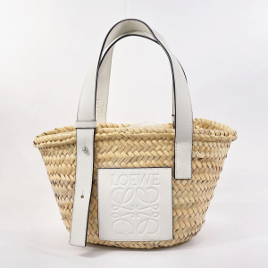 LOEWE Tote Bag A223S93X04 Raffia, Leather beige Basket bag small