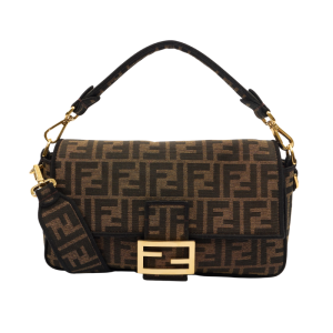 Fendi – Sac porté épaule Baguette Zucca FF marron