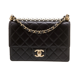 Chanel - Pearl Flap Handbag, Black