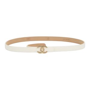 Chanel - CC Logo, Skinny Belt, White