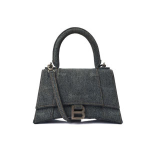 Balenciaga - Small Hourglass Handbag, Blue Fabric