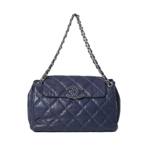 Chanel - Double Stitch Hamptons Handbag, Navy