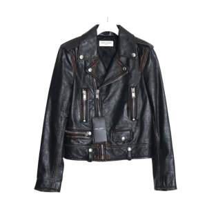 Saint Laurent - Leather Graffiti Jacket, Black