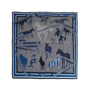 Hermes - Clan Equestre Scarf, Blue
